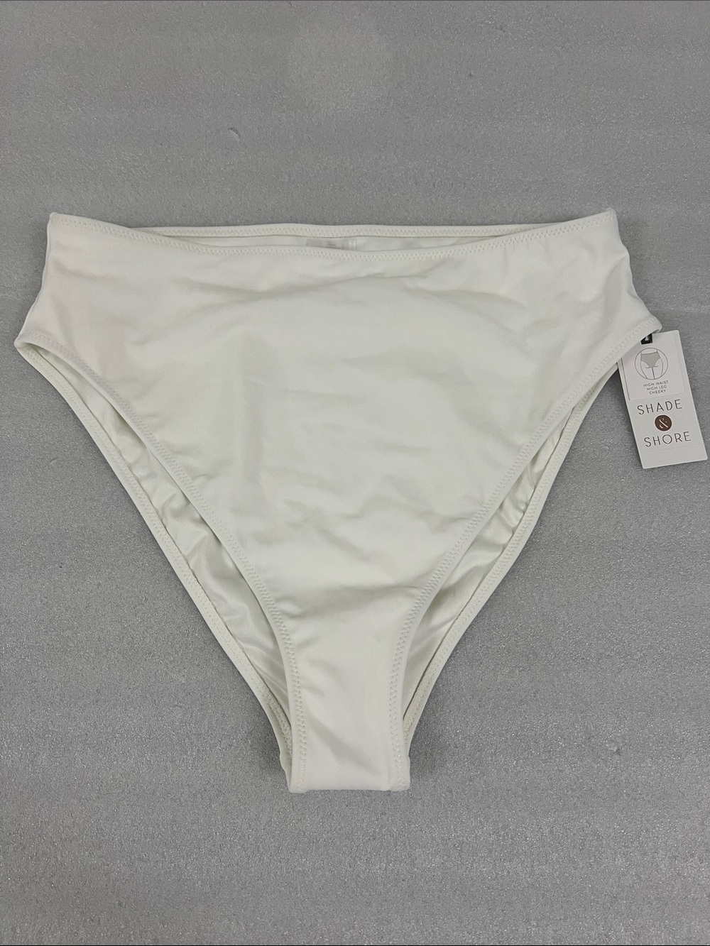 Shade & Shore White High-Waist Bikini Bottom Size M (8-10)